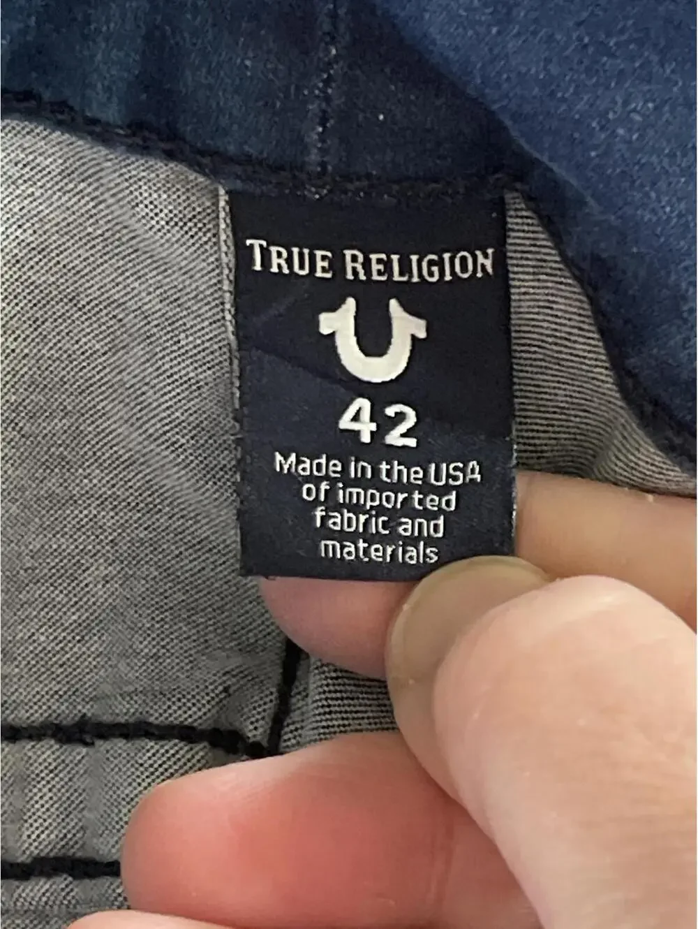 True Religion Geno Relaxed Slim Blue Denim Men's Jeans No Flap- Size 42
